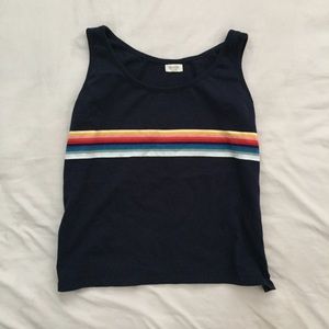 RARE Brandy Melville Navy Rainbow Tank